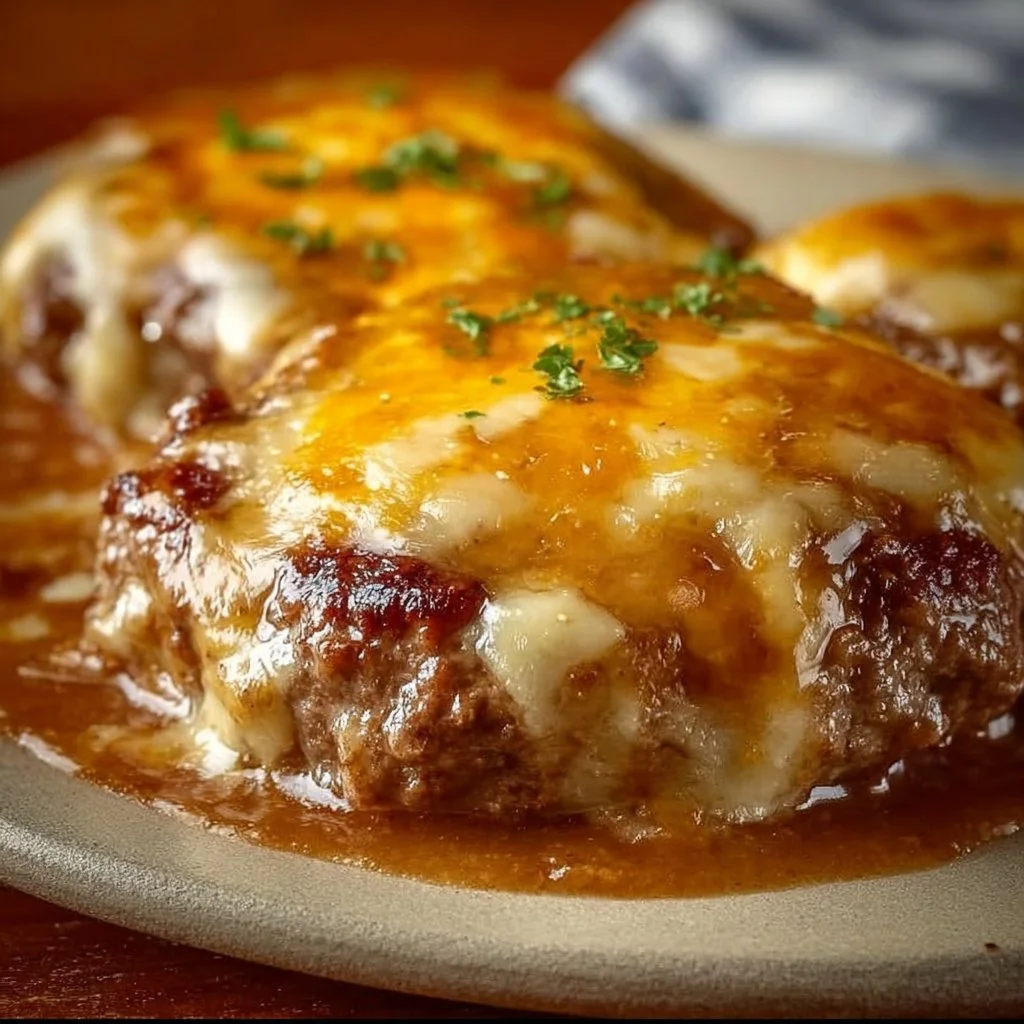 Delicious Amish Hamburger Steak Bake served with sides