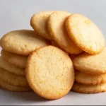 Freshly baked basic butter cookies on a cooling rack