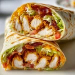 Crispy Chicken Bacon Ranch Wrap filled with chicken, bacon, and ranch dressing