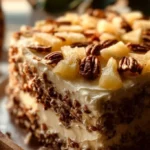 Delicious Elvis Presley Cake topped with cream cheese frosting and nuts