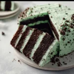Delicious mint chocolate cake with creamy frosting and mint garnishes