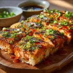 Delicious Spicy Salmon Sushi Bake served in a dish