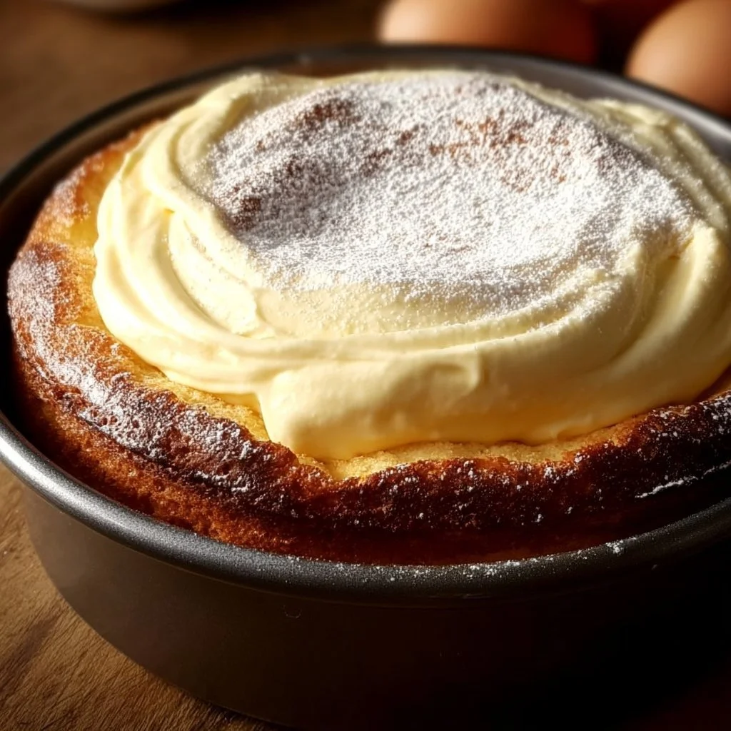 Delicious melt-in-your-mouth cake topped with frosting and fresh berries