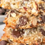 Homemade Almond Joy Cookies with chocolate, coconut, and almonds
