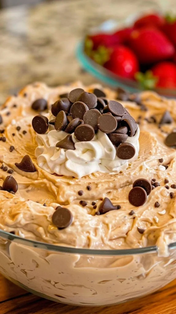 Delicious Buckeye Dip made with chocolate and peanut butter for parties