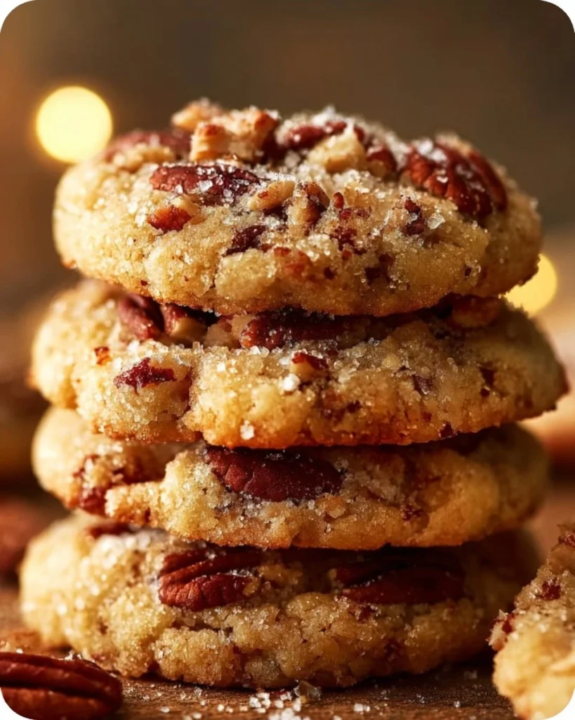 Delicious butter pecan cookies with crunchy nuts and a buttery finish.