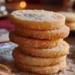 Plate of classic church shortbread cookies, golden and crumbly treats for any occasion.