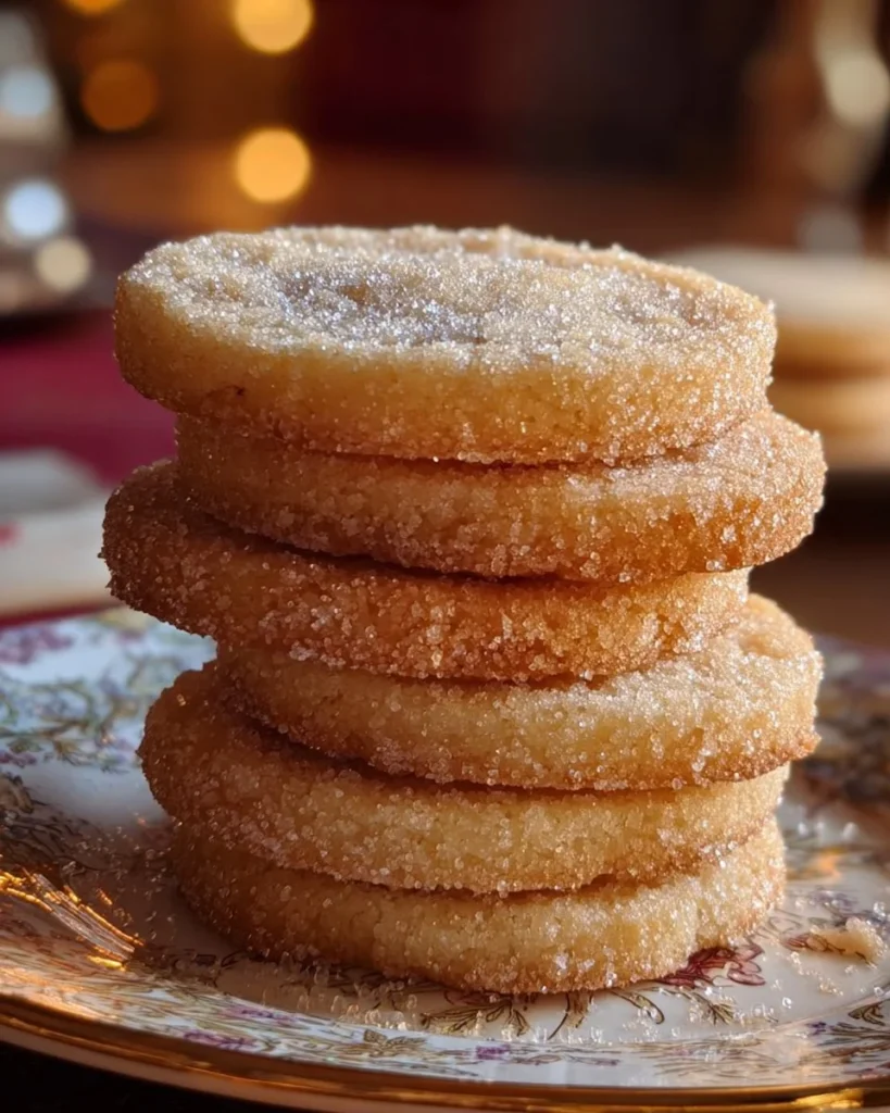 Plate of classic church shortbread cookies, golden and crumbly treats for any occasion.