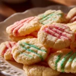 A tray of colorful Easter Shortbread Cookies decorated with icing and sprinkles.