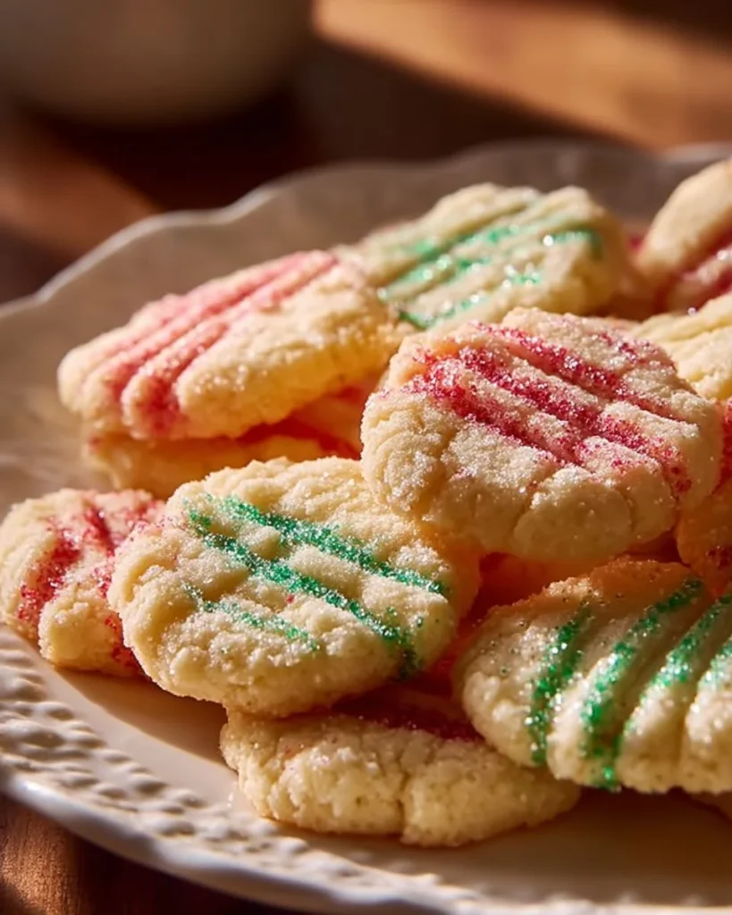 A tray of colorful Easter Shortbread Cookies decorated with icing and sprinkles.