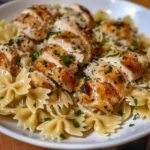 Delicious Mozzarella Garlic Butter Chicken served with fresh herbs.