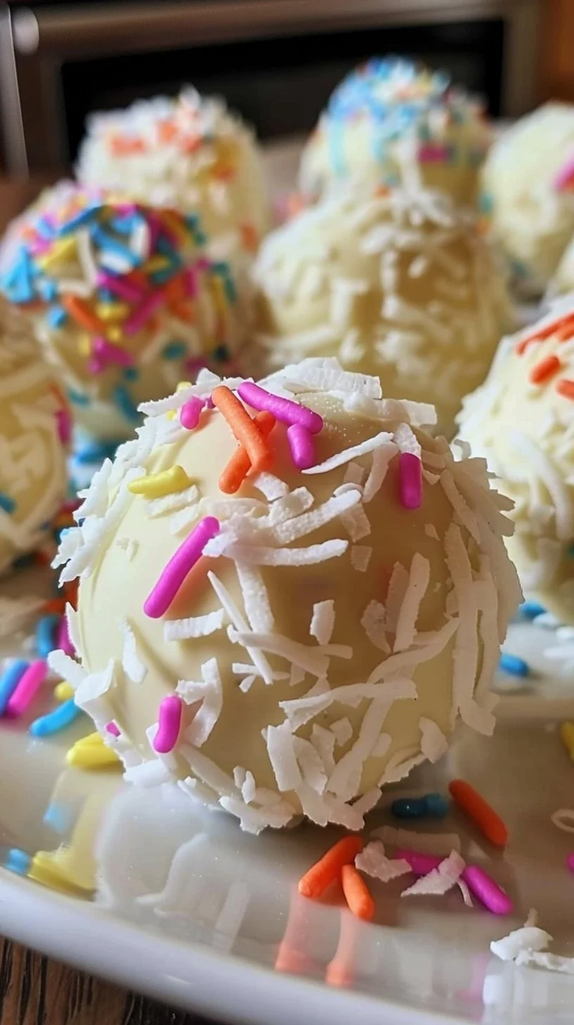 No-Bake Coconut Cream Easter Balls