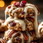 Delicious no-bake cranberry pecan cookies on a plate