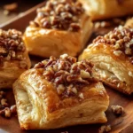 Delicious Pecan Cream Cheese Danish with flaky pastry and creamy filling