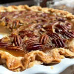 Delicious homemade pecan pie with a golden crust and rich filling