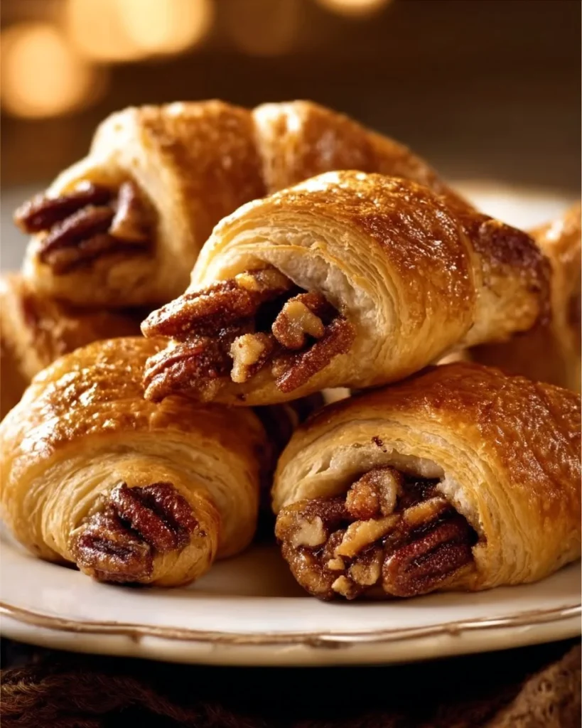 Delicious pecan pie crescents with a sweet filling and flaky pastry