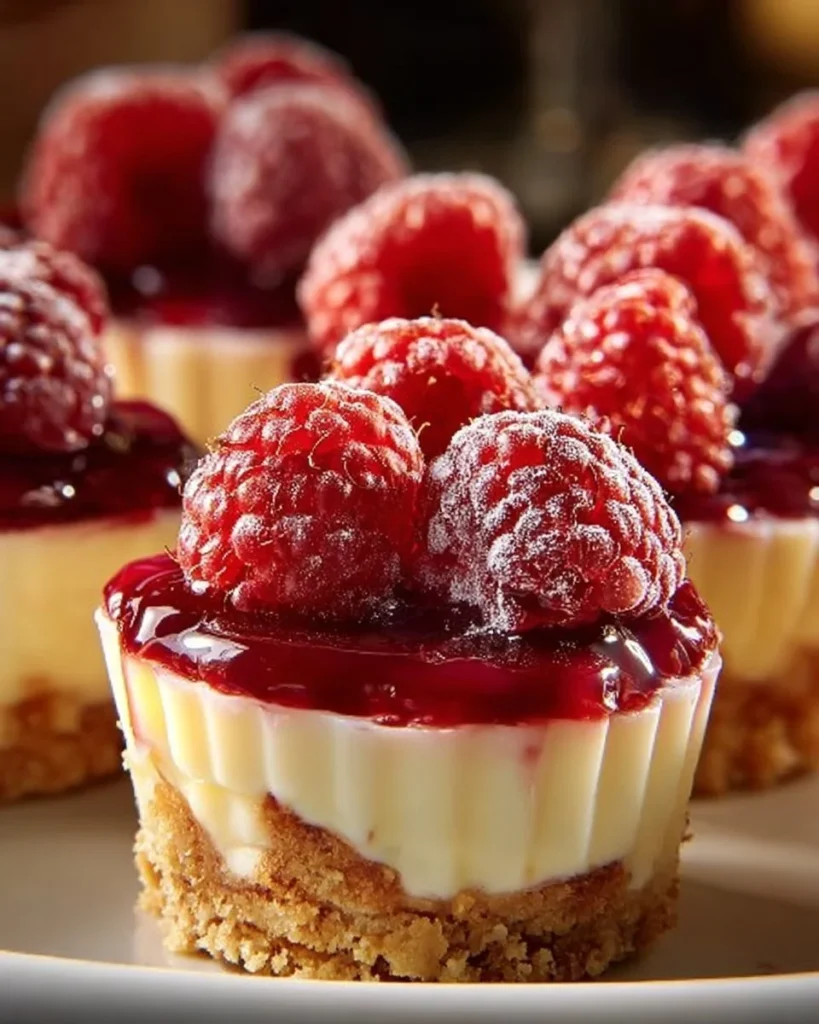 Delicious Raspberry Lemon Cheesecake Cups served in elegant dessert containers