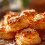 Soft and buttery milky coconut biscuits on a plate, perfect for dessert.