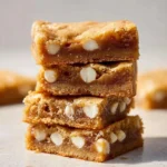 Delicious homemade blondies with a golden brown crust and chewy texture