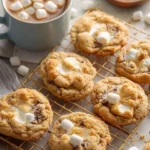 Delicious brown butter rice cereal marshmallow cookies on a plate
