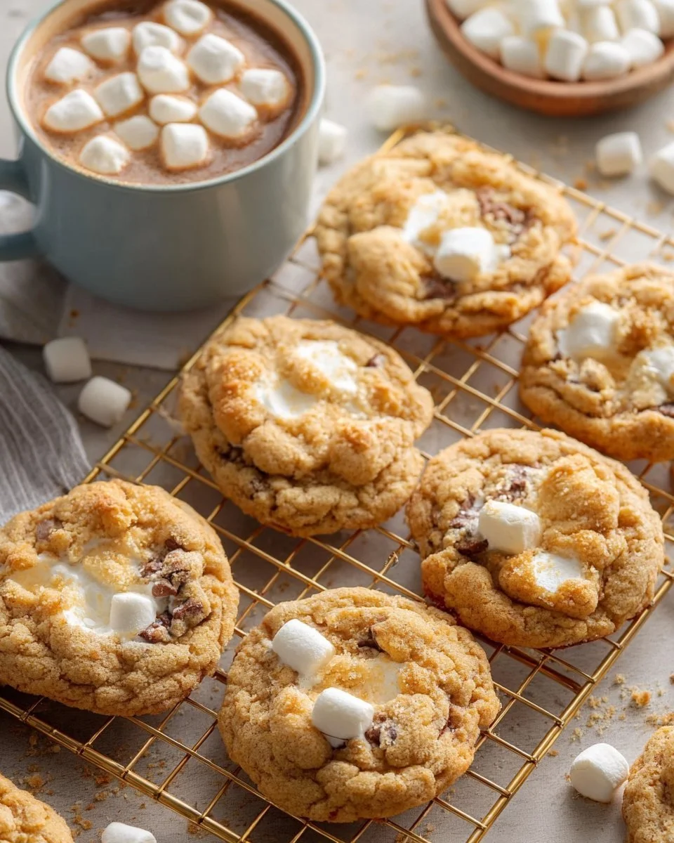 Delicious brown butter rice cereal marshmallow cookies on a plate