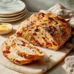 Cheesy pepperoni bread stuffed with ooey-gooey cheese and pepperoni slices.