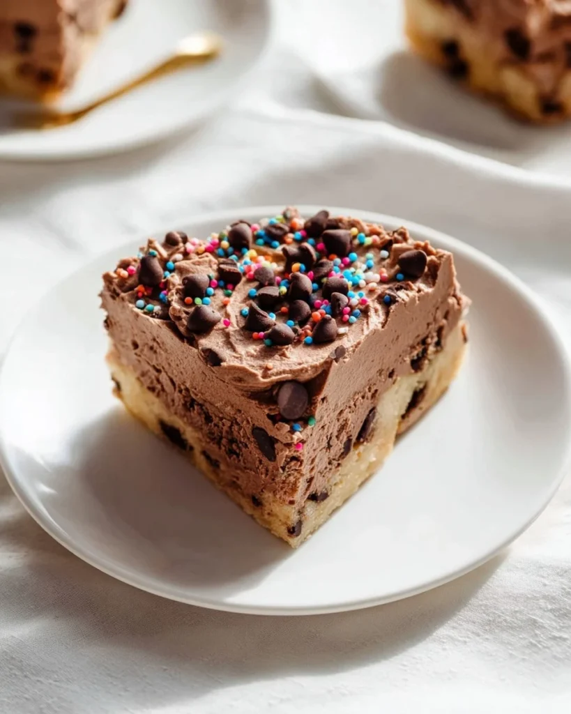 Delicious Chocolate Chip Cookie Cake with chocolate chips and a golden crust