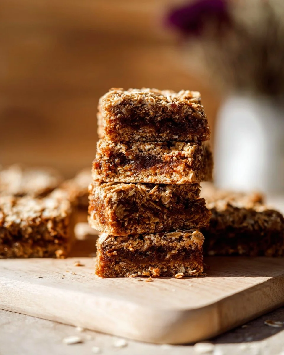Homemade Fig Oat Bars with oats and figs for a healthy snack