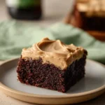 Delicious Guinness brownies with a smooth Guinness frosting on top