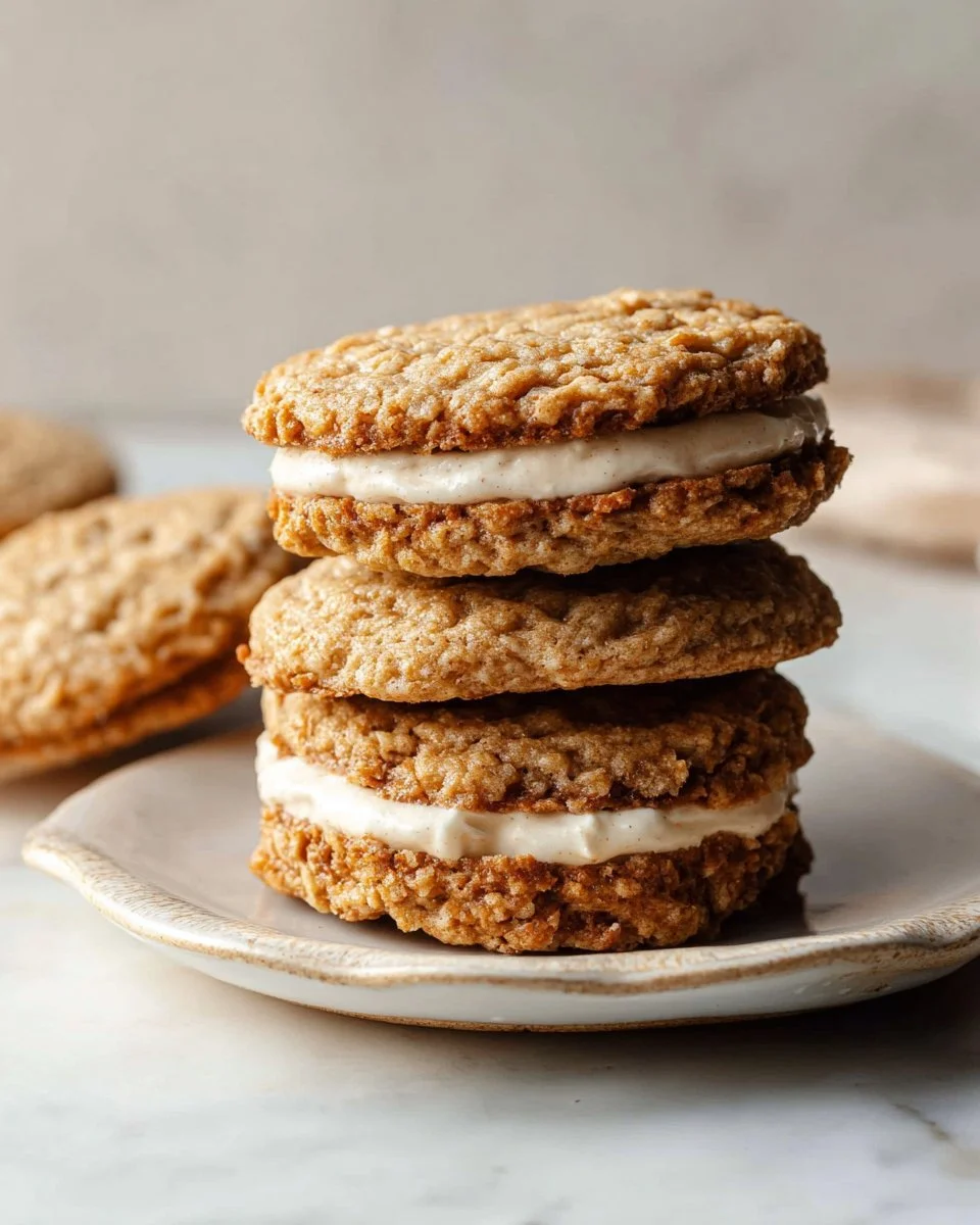 Delicious homemade Oatmeal Cream Pies with creamy filling and soft cookies