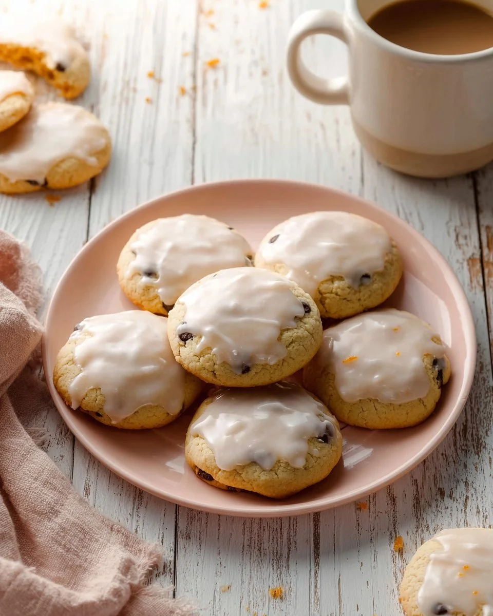 Freshly baked Orange Ricotta Cookies on a cooling rack