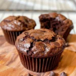 Deliciously rich brownie muffins, fresh out of the oven.