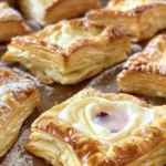 Freshly baked cream cheese danishes on a plate