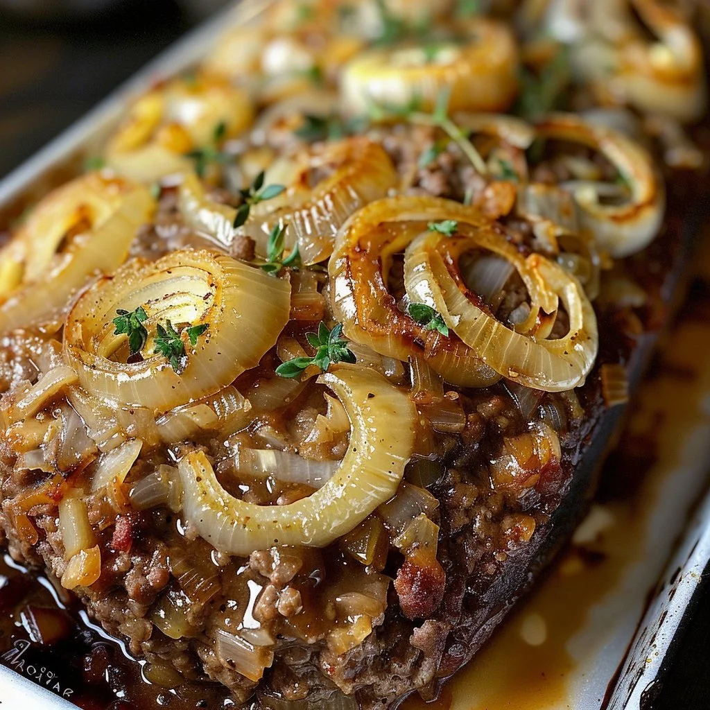 Crockpot French Onion Beef Meatloaf