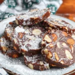 Italian Chocolate Salami dessert made with chocolate, nuts, and biscuits