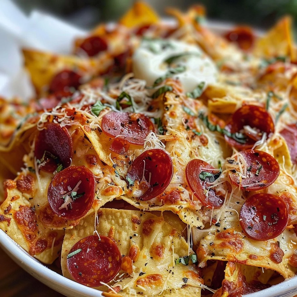 Delicious crispy pepperoni pizza chips with cheesy flavor
