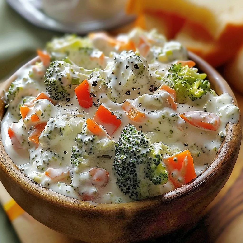 Delicious veggie cream cheese spread with fresh vegetables on a plate